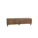 Meuble tv bois de placage de frne naturel teinte noisette 196x40cm