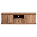 Meuble tv en bois recycl 2 portes 1 tiroirs 1 niche