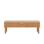 Meuble tv en chne avec portes coulissantes l140