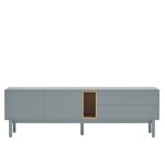 Meuble tv contemporain 180cm en bois avec niche corvo gris
