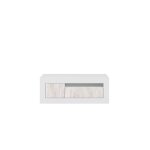 Meuble tv design 2 portes l139cm - blanc / bois