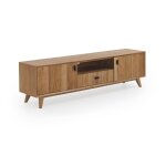 Meuble tv avec deux portes et un tiroir plaqué en frêne naturel Meuble tv avec deux portes et un tiroir plaqué en frêne naturel