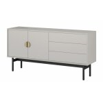 Meuble tv à deux portes avec trois tiroirs en taupe 154x38 cm Meuble tv à deux portes avec trois tiroirs en taupe 154x38 cm