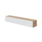 Meuble tv effet bois beige, blanc 180x35cm