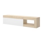 Meuble tv effet bois beige, blanc 206x42 cm