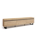 Meuble tv effet bois de chêne 240x35x57cm avec pieds Meuble tv effet bois de chêne 240x35x57cm avec pieds