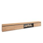 Meuble tv effet bois de chêne 368x35x45cm cheminée effet feu xxl Meuble tv effet bois de chêne 368x35x45cm cheminée effet feu xxl