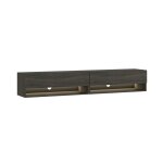 Meuble tv effet bois noir 180x34x30cm Meuble tv effet bois noir 180x34x30cm