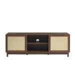 Meuble tv effet noyer et rotin 150cm Meuble tv effet noyer et rotin 150cm