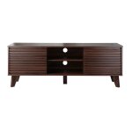 Meuble tv façades effet bois rainurés l140 cm Meuble tv façades effet bois rainurés l140 cm