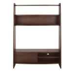 Meuble tv haut avec étagères 1 porte en bois d'acacia Meuble tv haut avec étagères 1 porte en bois d'acacia
