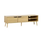 Meuble tv en mdf effet fr�ne, 2 portes, 160 cm