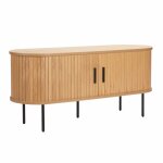 Meuble tv en m�lamin� et acier 120 cm beige