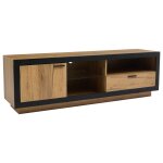Meuble tv moderne effet bois et noir en verre avec éclairage led Meuble tv moderne effet bois et noir en verre avec éclairage led