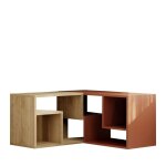 Meuble tv modulable en bois l145cm - terracotta