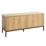 Meuble tv rectangulaire 2 portes l120 cm bois clair