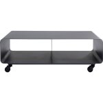 Meuble tv  roulettes en acier gris anthracite