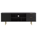 Meuble tv style contemporain 150 cm noir