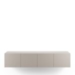 Meuble tv suspendu 4 portes en bois l180cm - beige