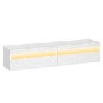 Meuble tv suspendu adapt  divers tlviseurs 147 x 35 x 30 cm blanc