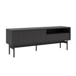 Meuble tv avec tiroir aspect frêne, nuances de gris et de noir 154 cm Meuble tv avec tiroir aspect frêne, nuances de gris et de noir 154 cm