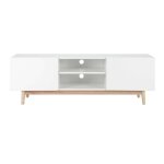Meuble tv vintage 2 portes blanc Meuble tv vintage 2 portes blanc