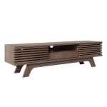 Meuble tv vintage rtro effet bois avec tiroir 2 portes