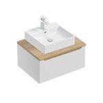 Meuble vasque 1 tiroir stratifis blanc