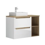 Meuble vasque 90cm stratifis blanc