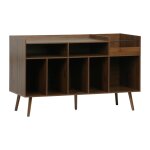 Meuble vinyle vintage effet bois, 130 cm