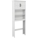Meuble wc armoire de rangement salle de bain double porte blanc