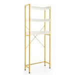 Meuble wc cadre en mtal jaune et blanc 63x24x165cm