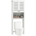 Meuble wc dessus de toilette / machine  laver tagres bois blanc
