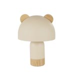 Mini lampe  poser mtal beige avec oreilles en bois d'hva