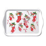 Mini plateau de nol chaussettes rouges de fte