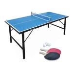 Mini table de ping pong pliable 150x75cm indoor bleue Mini table de ping pong pliable 150x75cm indoor bleue