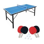 Mini table de ping pong pliable 150x75cm indoor bleue Mini table de ping pong pliable 150x75cm indoor bleue