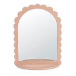 Miroir arche festonné avec étagère vieux rose 31x40 Miroir arche festonné avec étagère vieux rose 31x40