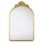 Miroir arche � moulures dor�es 90x141