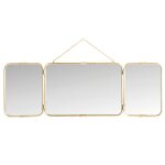 Miroir de barbier triptyque en laiton dor - l114 cm