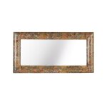 Miroir en bois de manguier avec mosaques artisanales multicolores