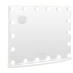 Miroir de coiffeuse 3 modes d'éclairage verre blanche 65x14x52, 5cm Miroir de coiffeuse 3 modes d'éclairage verre blanche 65x14x52, 5cm