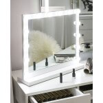 Miroir de coiffeuse en métal blanc 52x58 Miroir de coiffeuse en métal blanc 52x58