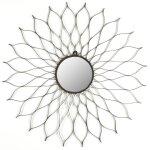Miroir en fer / verre / bois noir