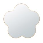 Miroir fleur en laiton dor 30x30