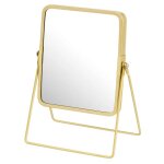 Miroir grossissant x2 double face en métal doré 16x7. 5x23cm Miroir grossissant x2 double face en métal doré 16x7. 5x23cm