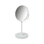 Miroir grossissant (x5) double face en mtal blanc