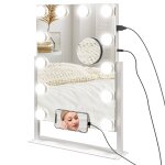 Miroir hollywood led 12 ampoules luminosité réglable rotation à 360° Miroir hollywood led 12 ampoules luminosité réglable rotation à 360°