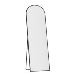 Miroir intgral 150 x 40 cm verre tremp pour chambre salon noir