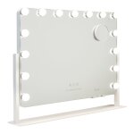 Miroir lumineux 15 led rglable mtal 58x53, 5x12cm blanc